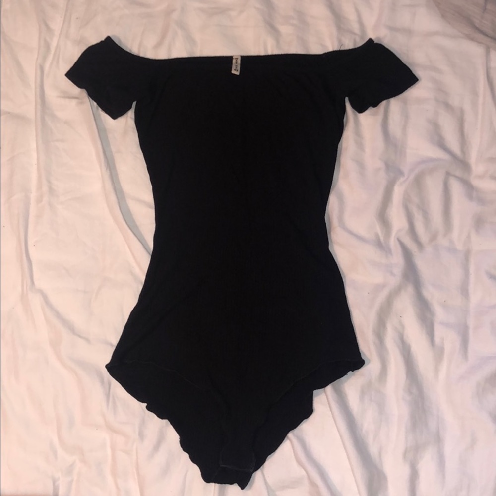 LF Emma & Sam Off the Shoulder Black Bodysuit